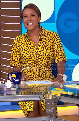 Robin's yellow floral shirtdress on Good Morning America
