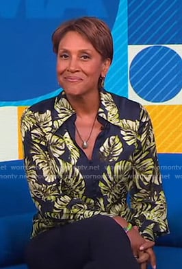 Robin's leaf print blouse on Good Morning America