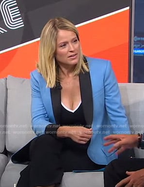 Sara's blue contrast blazer on GMA Strahan Sara And Keke