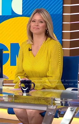 Sara's yellow polka dot dress on Good Morning America