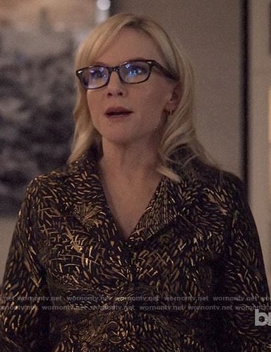 Sheila's black and gold fireworks jacket on Suits