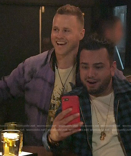 Spencer's purple tie dye bomber jacket on The Hills New Beginnings
