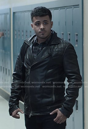 Tony's black leather jacket on 13 Reasons Why