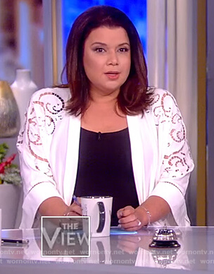 Ana's white eyelet kimono jacket on The View