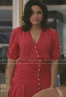Yoli's red polka dot dress on Grand Hotel