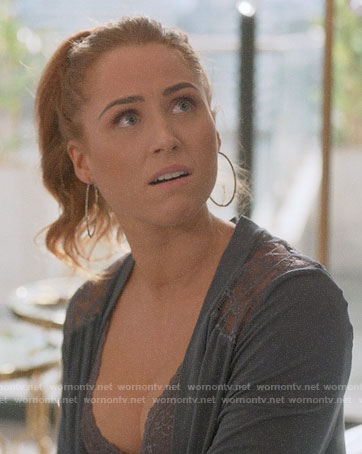 Zara's blue lace inset robe and chemise on Four Weddings and a Funeral