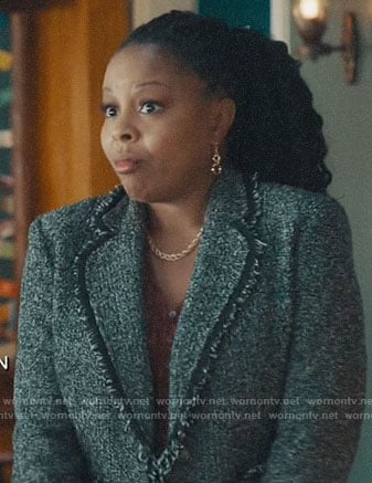Adams's tweed blazer on Perfect Harmony