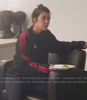 Khloe's black and red Adidas track jacket on Keeping Up with the Kardashians
