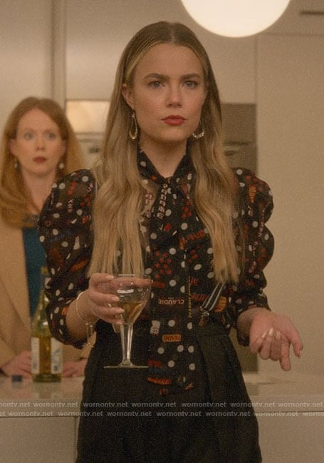 Ainley's printed tie neck blouse on Four Weddings and a Funeral