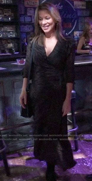 Alexis's black zebra print wrap dress on General Hospital