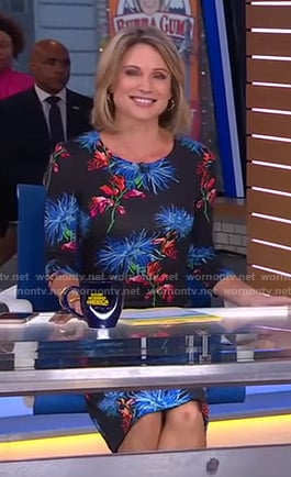 Amy's black floral dress on Good Morning America