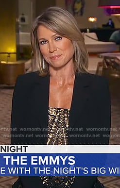 Amy's black embellished bustier top at the Emmys 2019 on Good Morning America