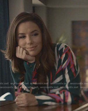 Beatriz's green floral dress on Grand Hotel