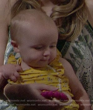 Beth's yellow ruffled jumpsuit on The Bold and the Beautiful