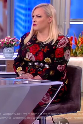 Meghan's black floral print dress on The View