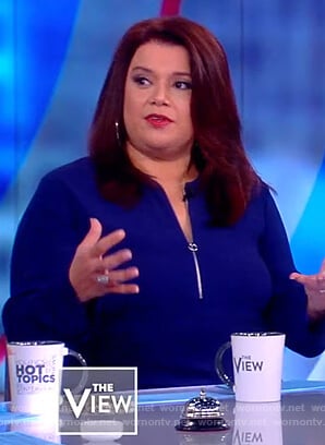 Ana's blue half zip top on The View