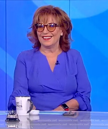 Joy's blue v-neck blouse on The View