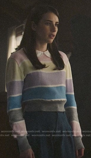 Brooke's pastel striped sweater on AHS1984