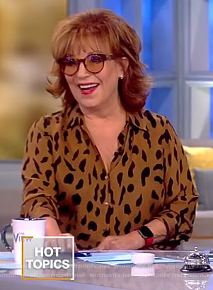 Joy's brown animal print blouse on The View