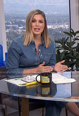 Carissa's denim jumpsuit on E! News Daily Pop