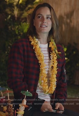 Angie's check bomber jacket on Single Parents