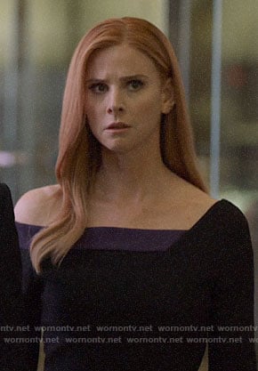Donna's black and purple dress on Suits