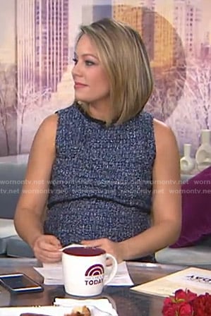 Dylan's blue tweed maternity dress on Today