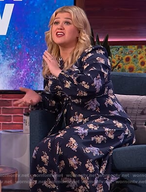 Kelly's floral ruched dress on The Kelly Clarkson Show