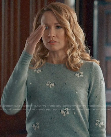 Ginny's grey butterfly print sweater on Perfect Harmony