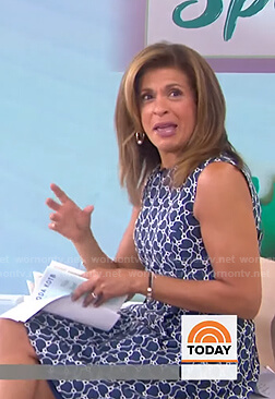 Hoda's navy floral sleeveless dress on Today