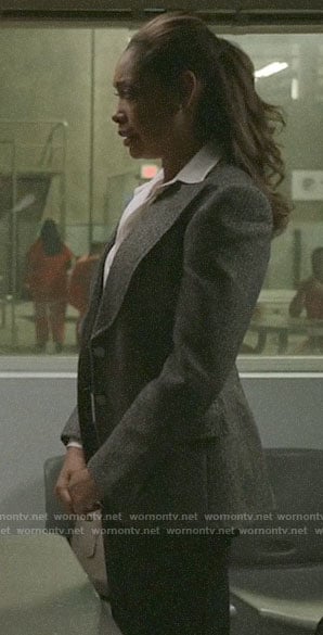 Jessica's grey blazer on Pearson