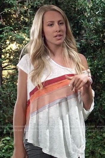 Josslyn's diagonal stripe tee on General Hospital