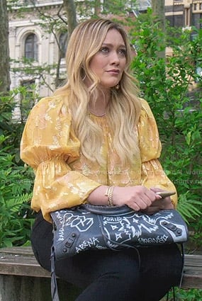 Kelsey's yellow floral blouse on Younger
