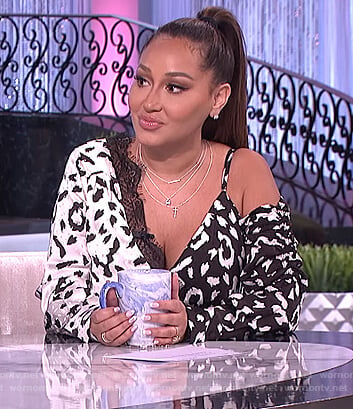 Adrienne's leopard asymmetric top on The Real