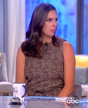 Abby's sleeveless leopard print jumpsuit on The View