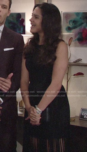 Lola's black fringed dress on The Young and the Restless