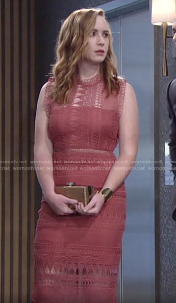 Mariah's red sleeveless lace dress on The Young and the Restless