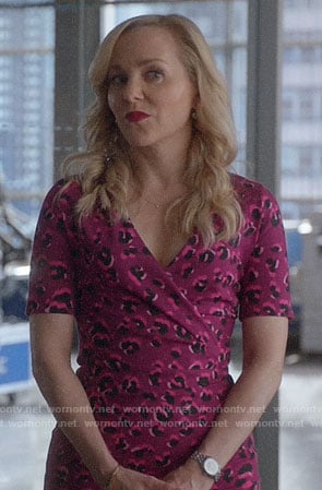 Marissa's purple leopard print dress on Bull