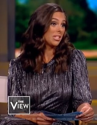 Abby's silver metallic jumpsuit on The View
