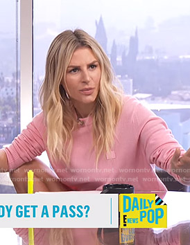 Morgan's pink sweater on E! News Daily Pop