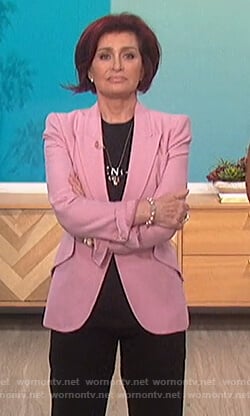 Sharon's pink blazer and Givenchy tee on The Talk