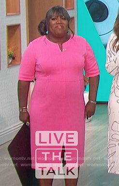 Sheryl's pink sheath dress on The Talk
