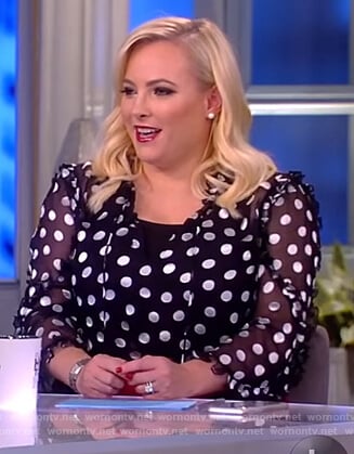 Meghan's polka dot ruffle blouse on The View