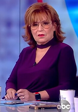 Joy's purple choker neck top on The View