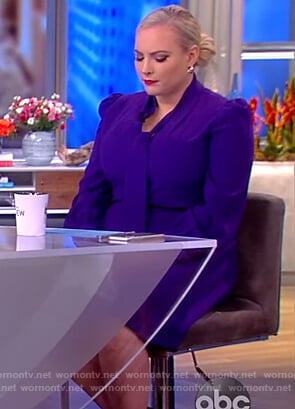 Meghan's Purple tie neck dress on The View