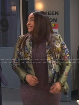 Raven's green floral blazer on Ravens Home