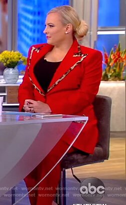 Meghan's red blazer with leopard trim on The View