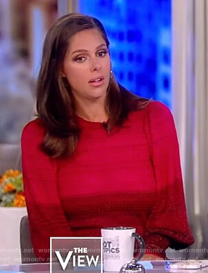 Abby's red balloon sleeve sweater on The View