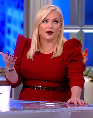 Meghan's red puff sleeve dress on The View
