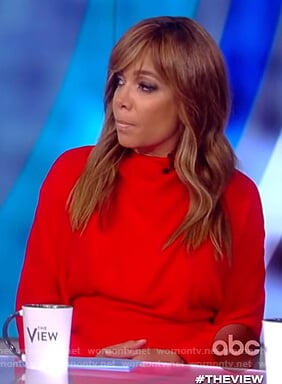 Sunny's red tie neck dress on The View
